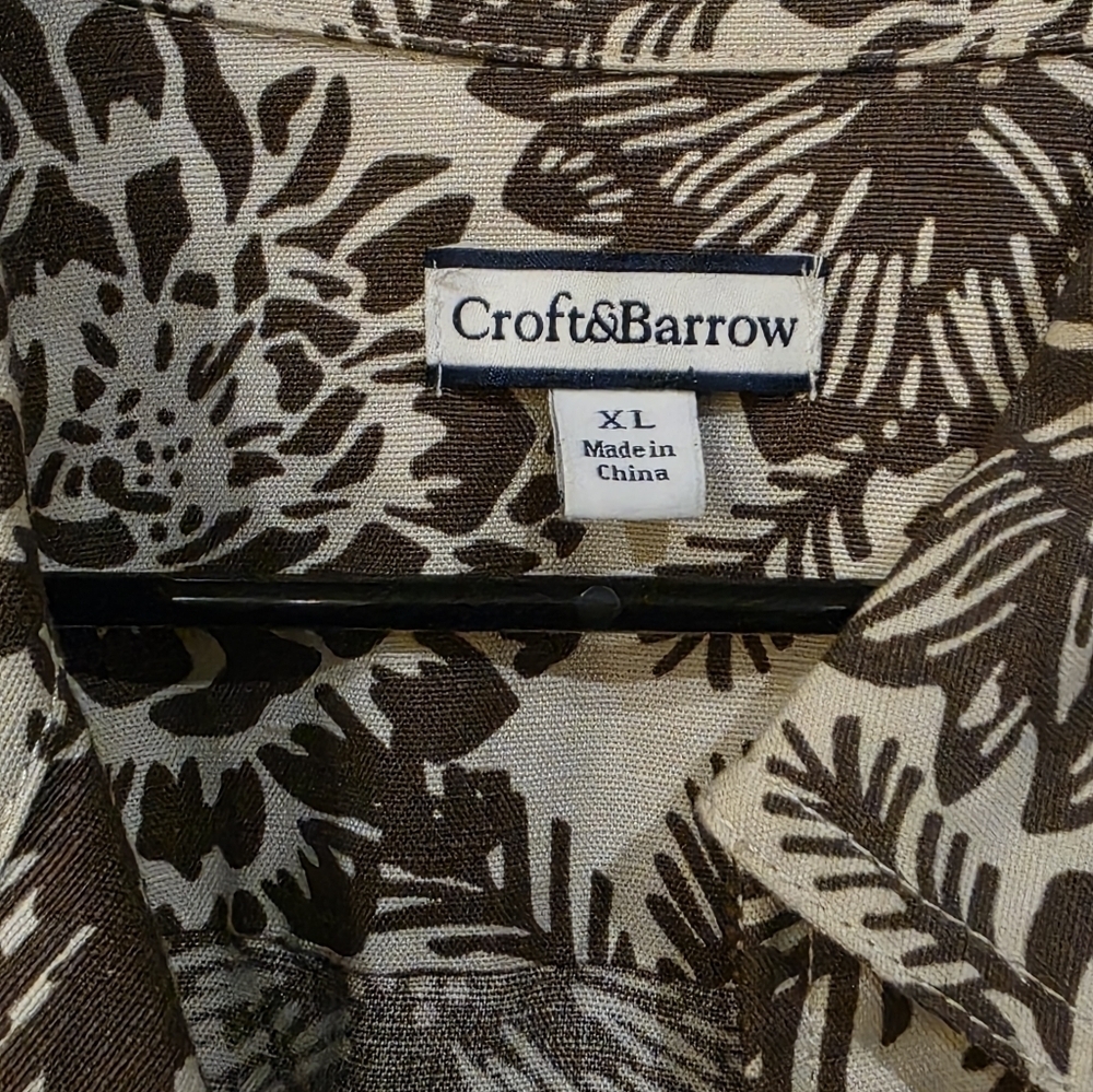 Croft & Barrow Cotton Linen Blend Tropical Floral Boho Print Jacket Size XL - Picture 2 of 7